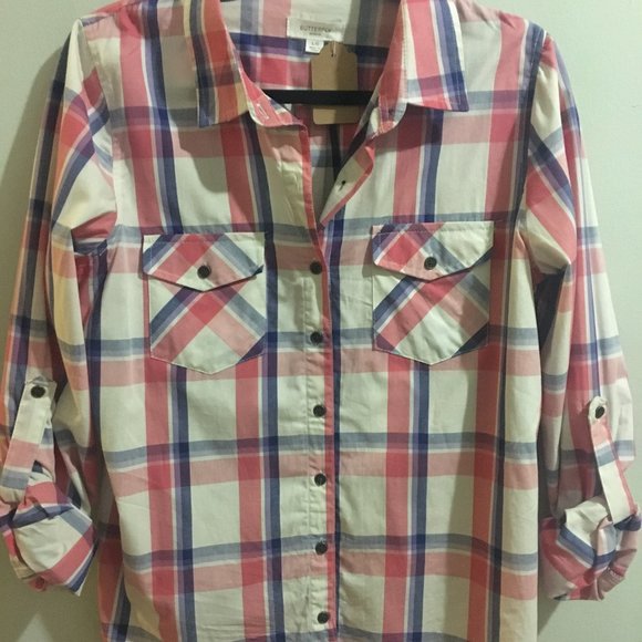 Red, White & Blue Plaid Shirt - Item#31 - Picture 2 of 4